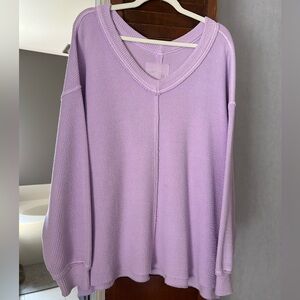 Aerie Wonder Textured V-Neck Sweatshirt